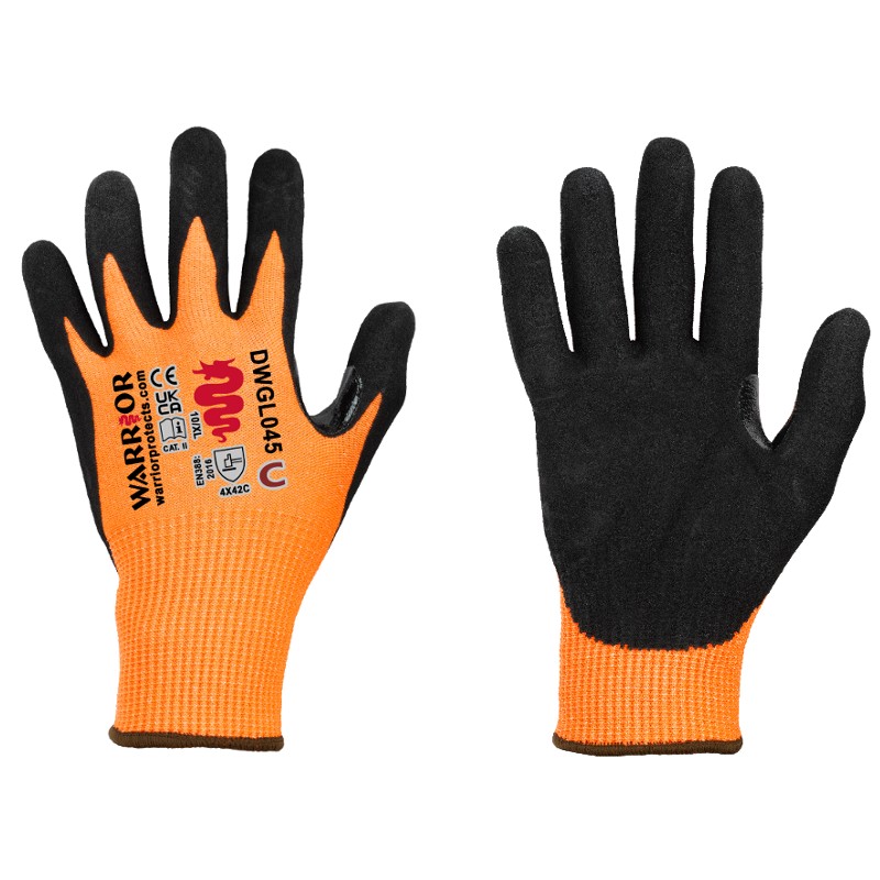 Warrior Protects DWGL045 Cut Level C Reinforced Cut-Resistant Grip Gloves